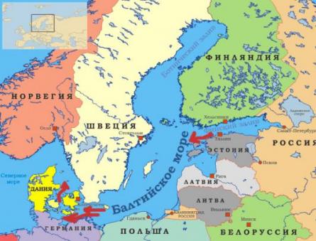 Where does the Baltic Sea flow into which ocean?